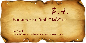 Pacurariu Arétász névjegykártya
